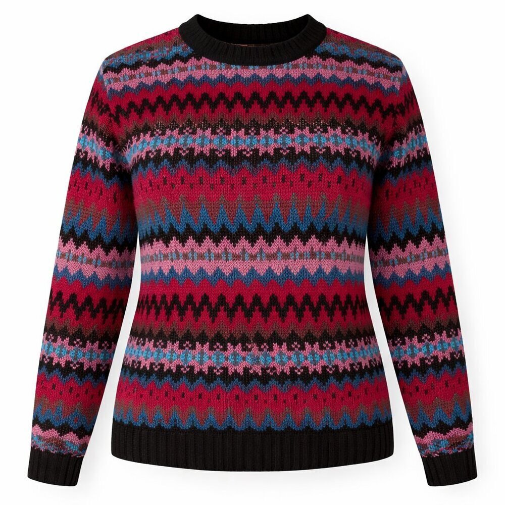 BAXTER & WELLS Long Sleeve Crew Neck Pullover Multicolor Sweater Size S Petite